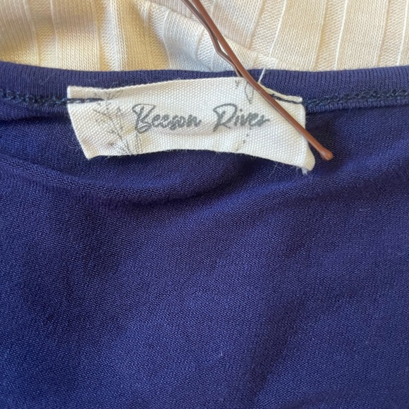 Navy Ruffle Hem Maternity Tank Top from Pink Blush - Size XL - Picture 5 of 7